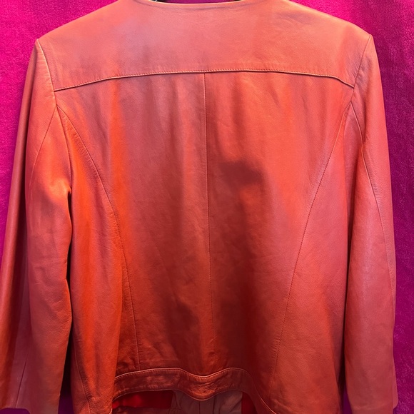 Classiques Entier Red Leather Jacket  size L - Picture 6 of 15